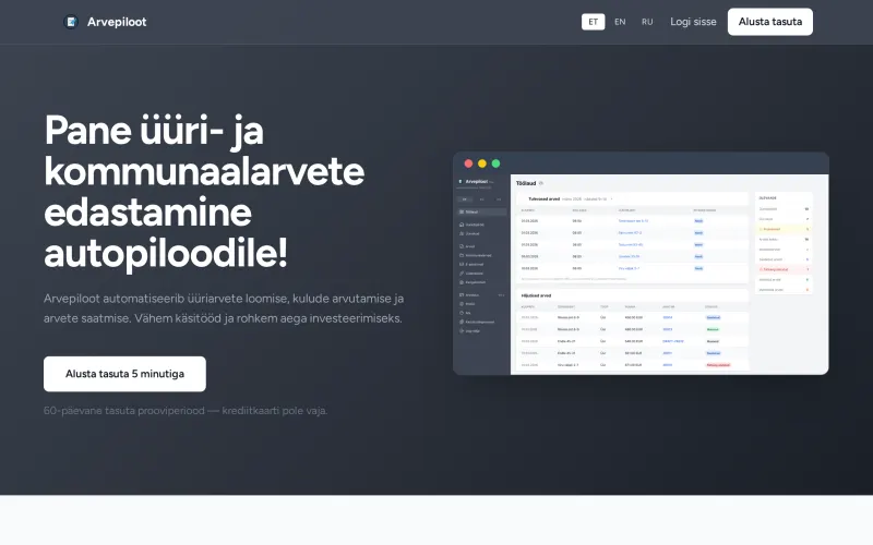 Arvepiloot — koduleht